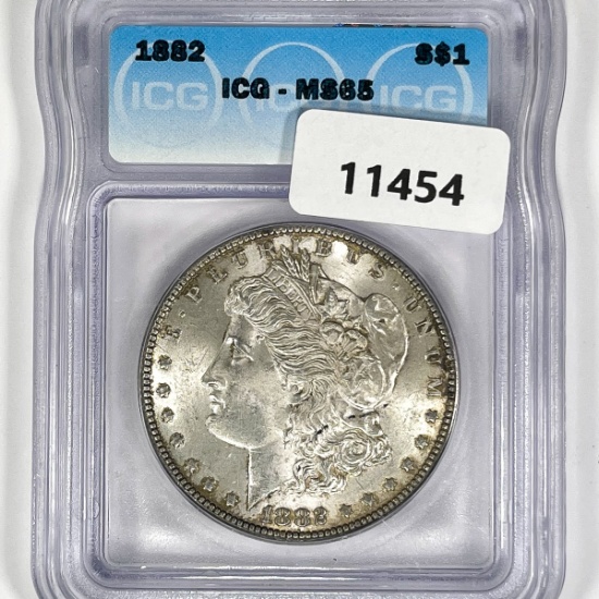 1882 Morgan Silver Dollar ICG-MS65