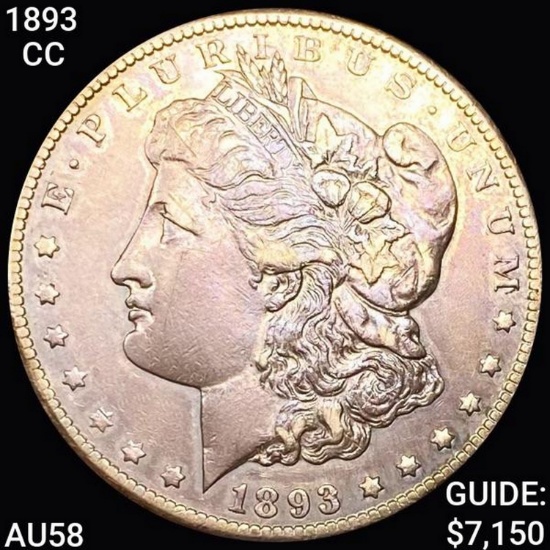 1893-CC Morgan Silver Dollar CHOICE AU