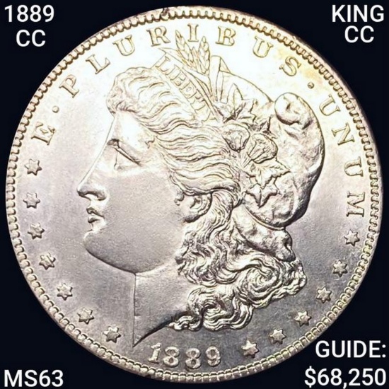 1889-CC KING CC Morgan Silver Dollar CHOICE BU