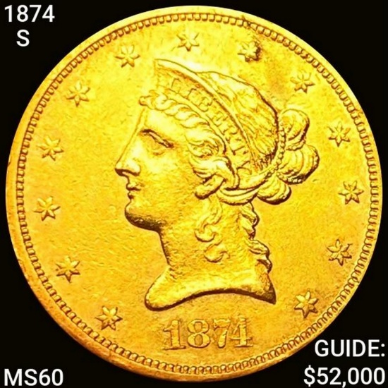 1874-S $10 Gold Eagle UNCIRCULATED