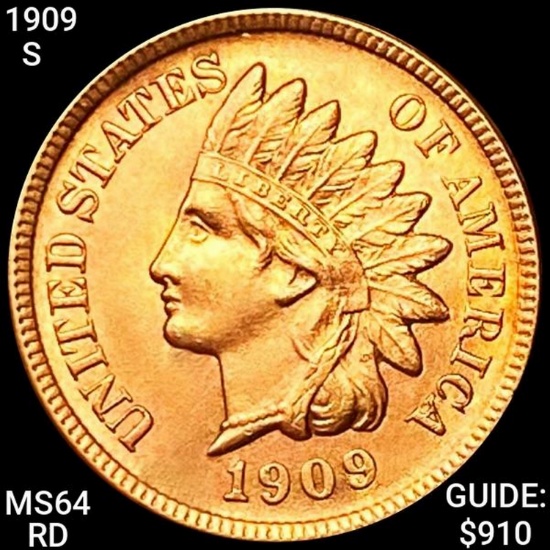 1909-S Indian Head Cent CHOICE BU RD