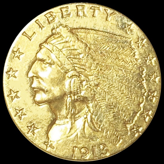 1913 $2.50 Gold Quarter Eagle LIGHTLY CIRCULATED