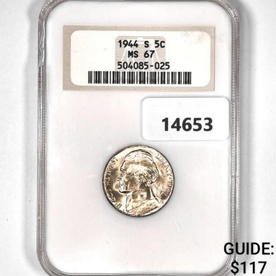 1944-S Jefferson Nickel NGC MS67