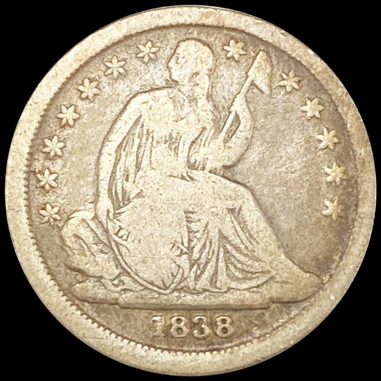 1838 Seated Liberty Dime NICELY CIRCULATED