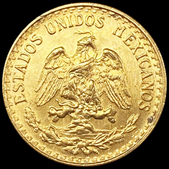 1945 Mexico Gold 2 Pesos UNCIRCULATED