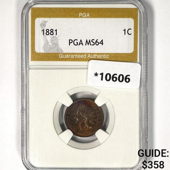 1881 Indian Head Cent PGA MS64