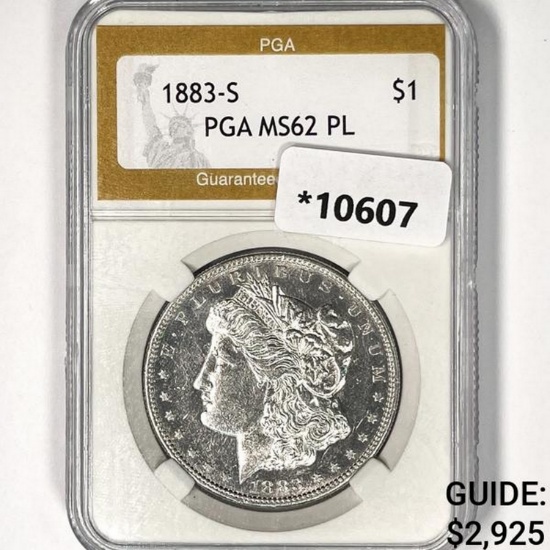 1883-S Morgan Silver Dollar PGA MS62 PL