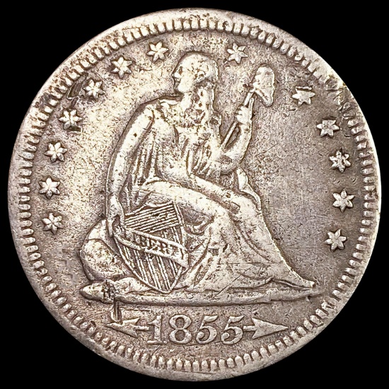 1855-S Seated Liberty Quarter LIGHTLY CIRCULATED