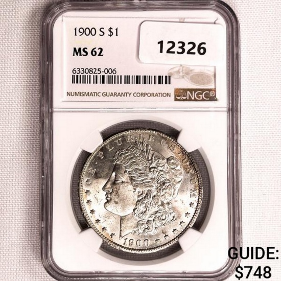 1900-S Morgan Silver Dollar NGC MS62