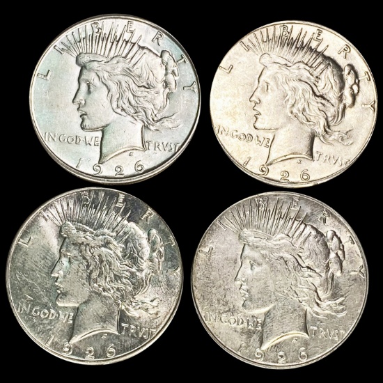 (4) 1926-S Peace Silver Dollars UNCIRCULATED