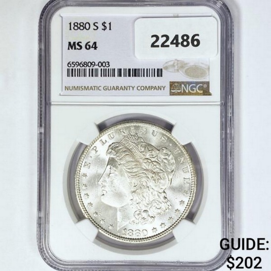 1880-S Morgan Silver Dollar NGC MS64