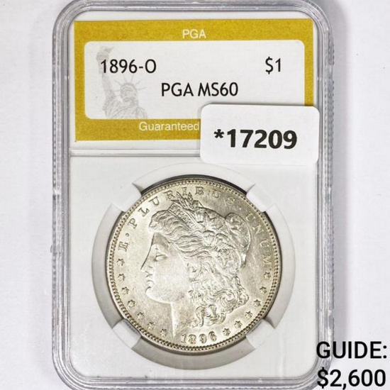 1896-O Morgan Silver Dollar PGA MS60