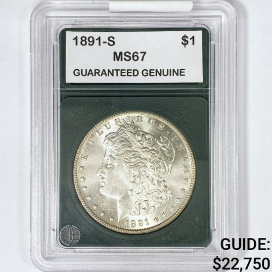 1891-S Morgan Silver Dollar GG MS67