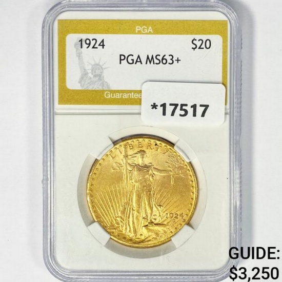 1924 $20 Gold Double Eagle PGA MS63+