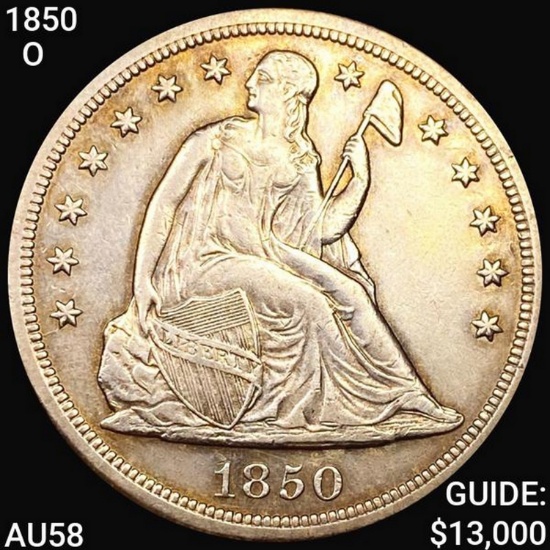 1850-O Seated Liberty Dollar CHOICE AU