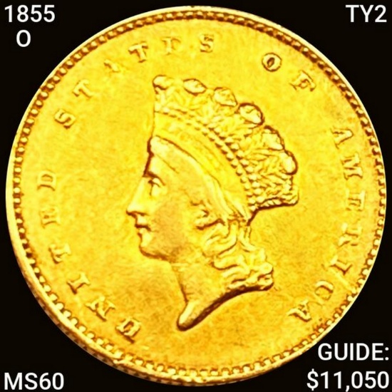 1855-O TY2 Rare Gold Dollar UNCIRCULATED