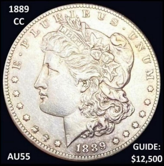 1889-CC Morgan Silver Dollar CHOICE AU KING CC