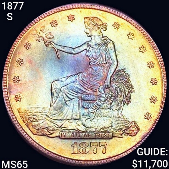 1877-S Trade Silver Dollar GEM BU