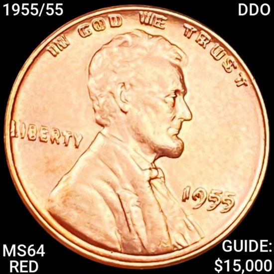 1955/55 DDO Lincoln Wheat Cent MS64 RED