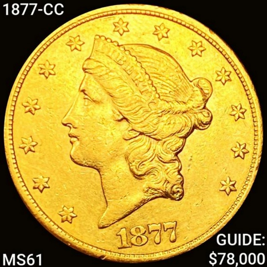 1877-CC $20 Gold Double Eagle UNCIRCULATED