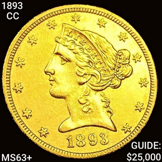 1893-CC $5 Gold Half Eagle CHOICE BU +