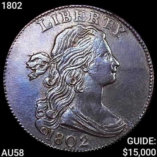 1802 Draped Bust Large Cent CHOICE AU