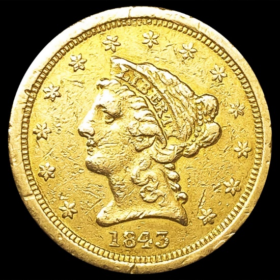 1843-O Sm Date $2.50 Gold Quarter Eagle NICE CIRC