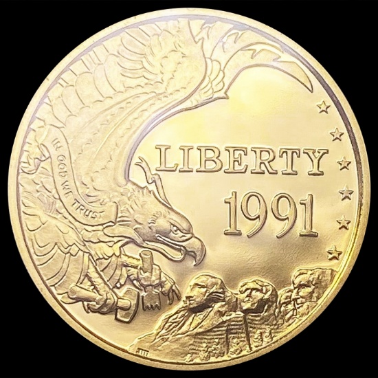 1991-W .25oz Gold Commem $5 Liberty GEM PROOF