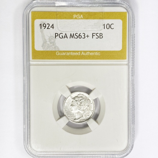 1924 Mercury Silver Dime PGA MS63+ FSB