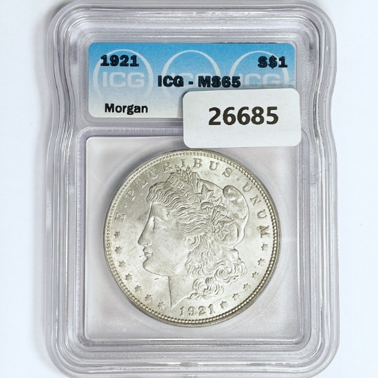 1921 Morgan Silver Dollar ICG MS65