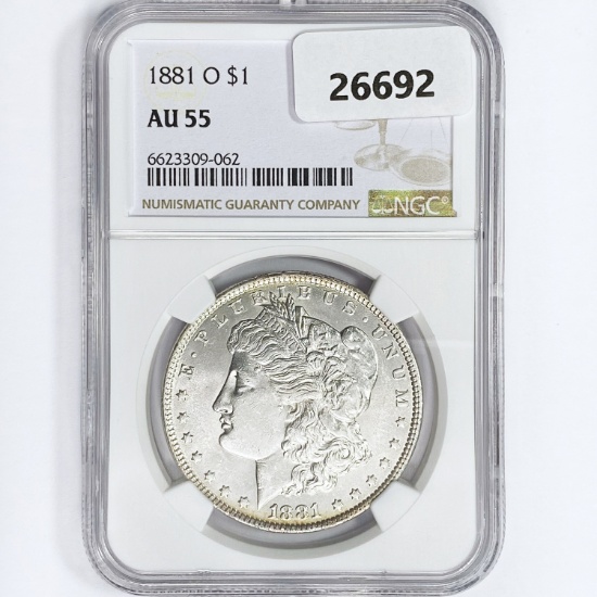 1881-O Morgan Silver Dollar NGC AU55