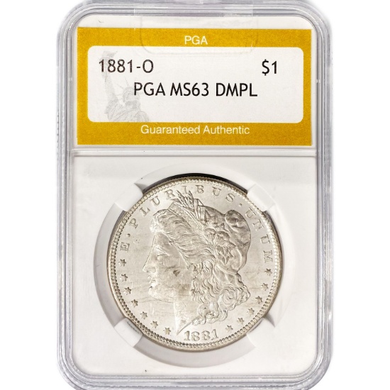 1881-O Morgan Silver Dollar PGA MS63 DMPL