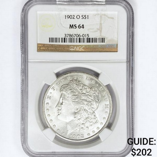 1902-O Morgan Silver Dollar NGC MS64