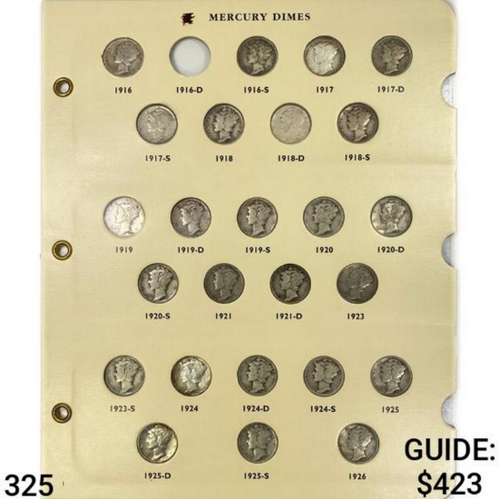 1916-1945 Mercury Dime Book (154 Coins)