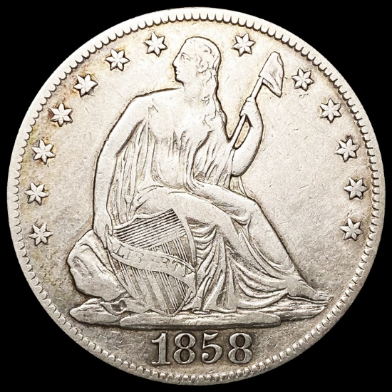1858-O Seated Liberty Half Dollar ABOUT UNCIRCULAT