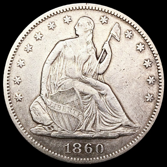 1860 Seated Liberty Half Dollar ABOUT UNCIRCULATED