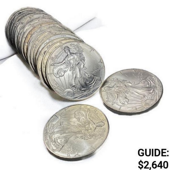 1996 American 1oz Silver Eagle Roll (20 Coins)