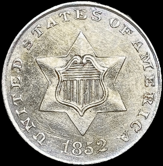 1852 Silver Three Cent CHOICE BU