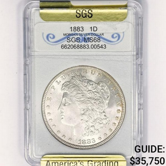 1883 Morgan Silver Dollar SGS MS68