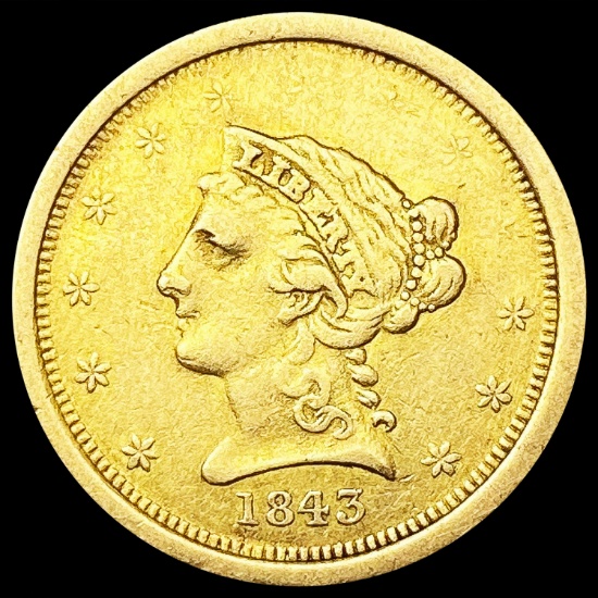 1843-O $2.50 Gold Quarter Eagle LIGHTLY CIRCULATED