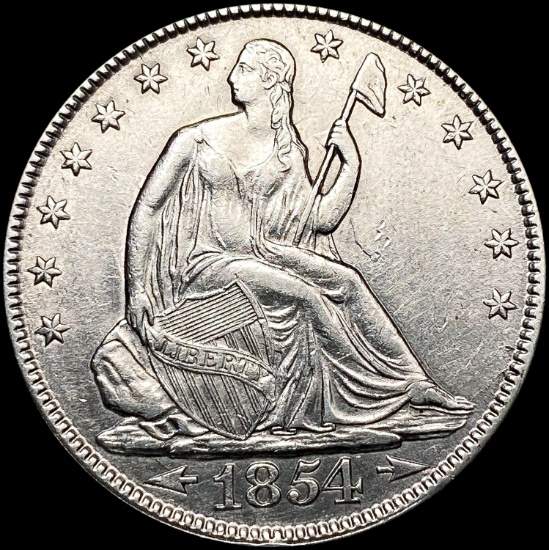 1854 Arws Seated Liberty Half Dollar CLOSELY