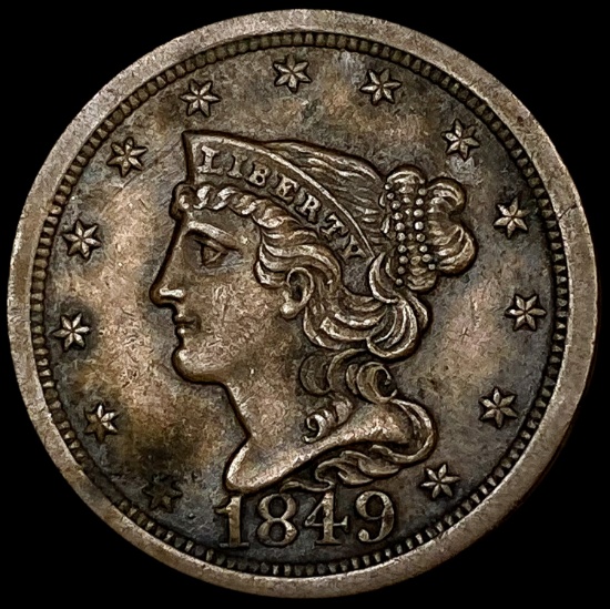 1849 Braided Hair Half Cent CHOICE AU