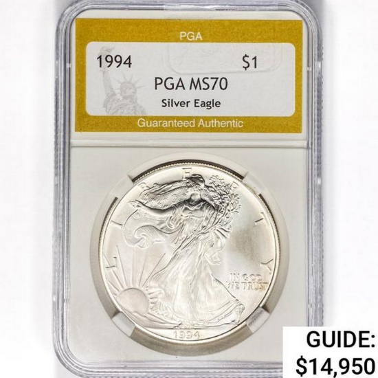 1994 American Silver Eagle PGA MS70