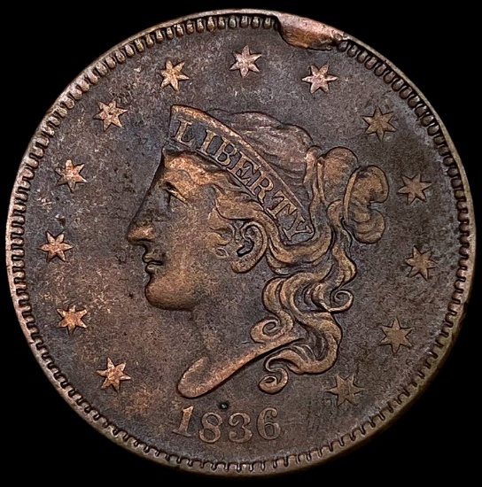 1836 Braided Hair Large Cent LIGHTLY CIRCULATED