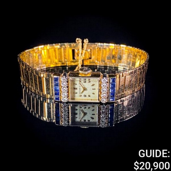 18 DWT 14 KT Tiffany Gold Watch w/ Dmnds