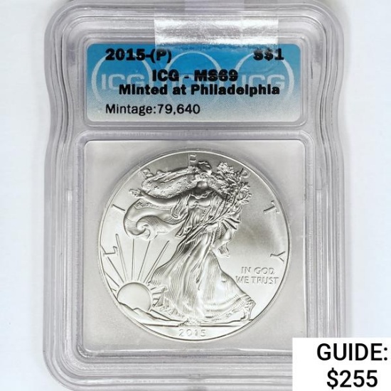 2015 American 1oz Silver Eagle ICG MS69
