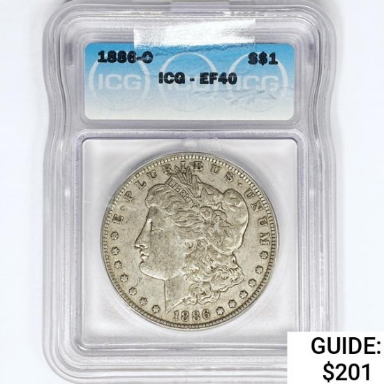 1886-O Morgan Silver Dollar ICG EF40