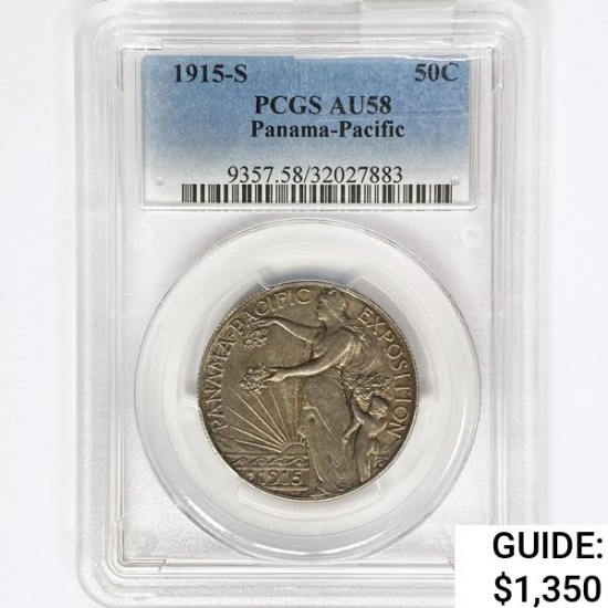 1915-S Panama-Pacific Half Dollar PCGS AU58