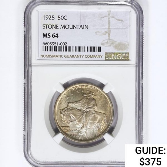 1925 Stone Mountain Half Dollar NGC MS64