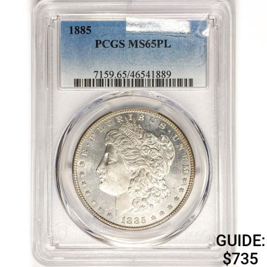 1885 Morgan Silver Dollar PCGS MS65 PL